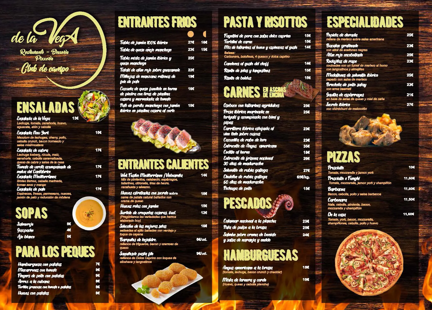 Nuevo Menu 2023 Restaurante de la Vega